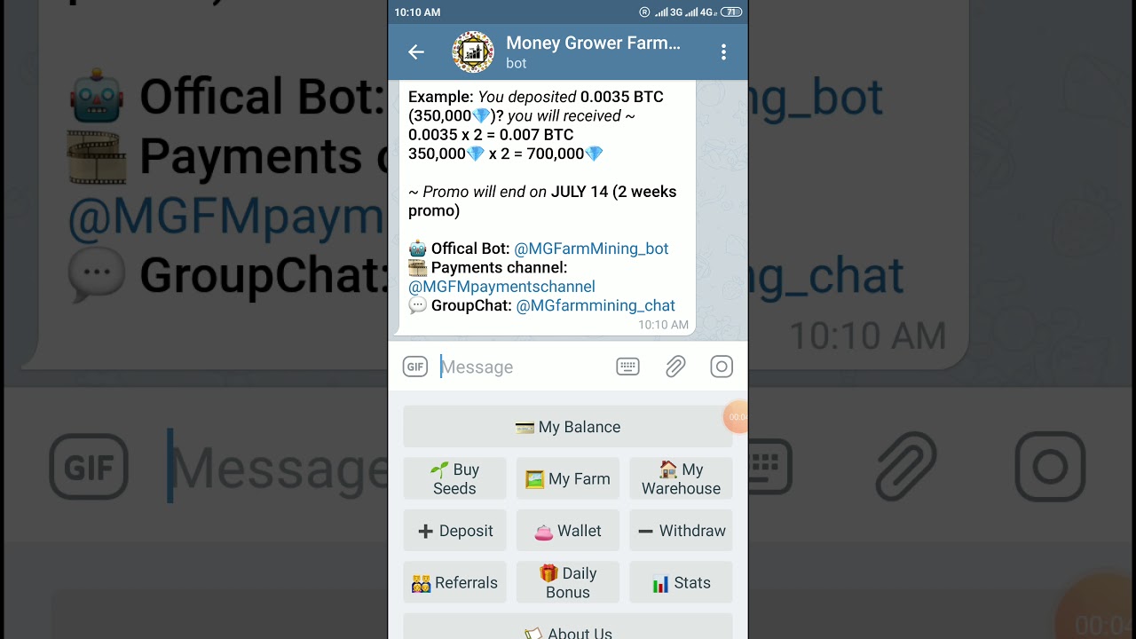 New free bitcoin and ethereum mining telegram bots in July 10,2020