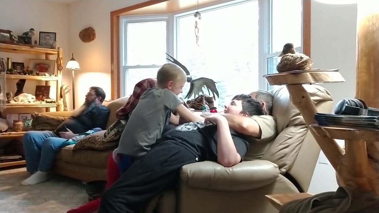 Thanksgiving day wrestle with Grandpa