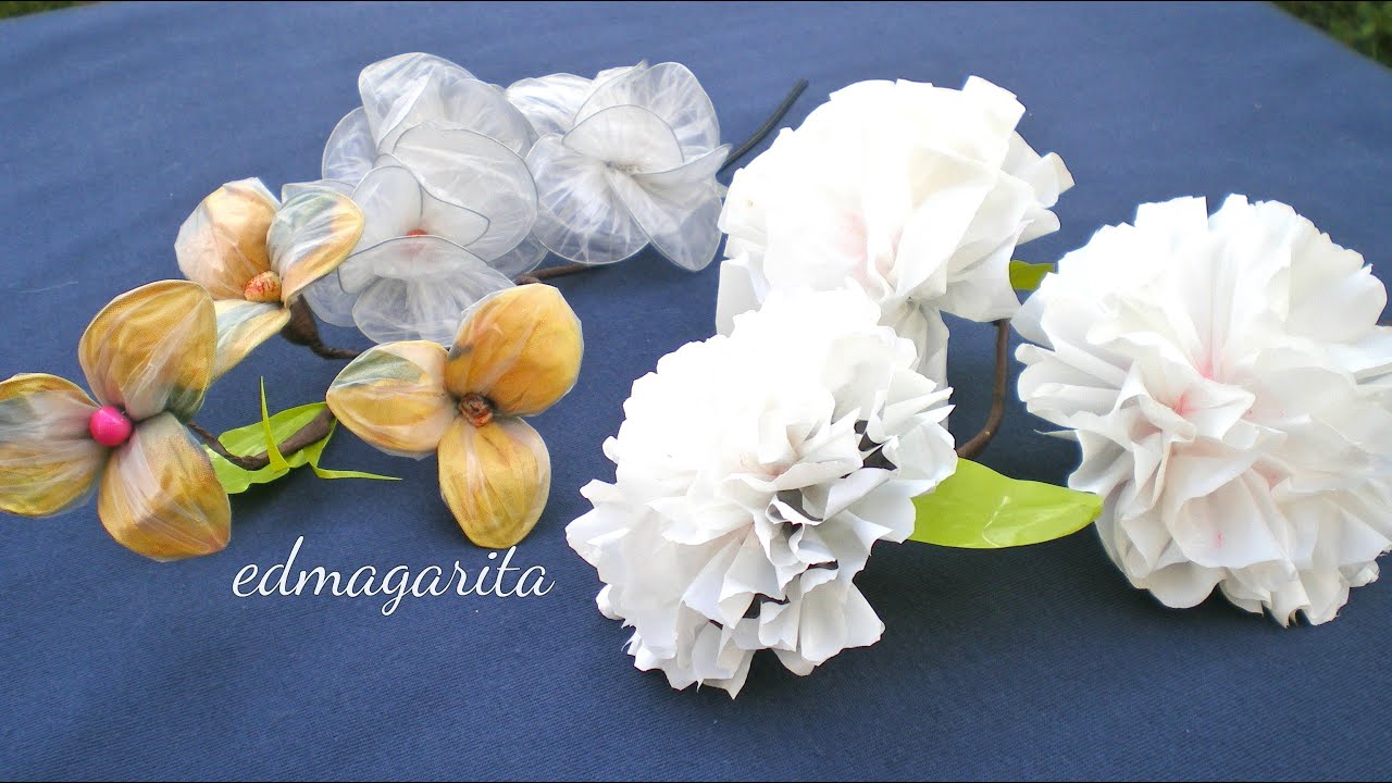 Flores con bolsas de plástico  - Tutorial