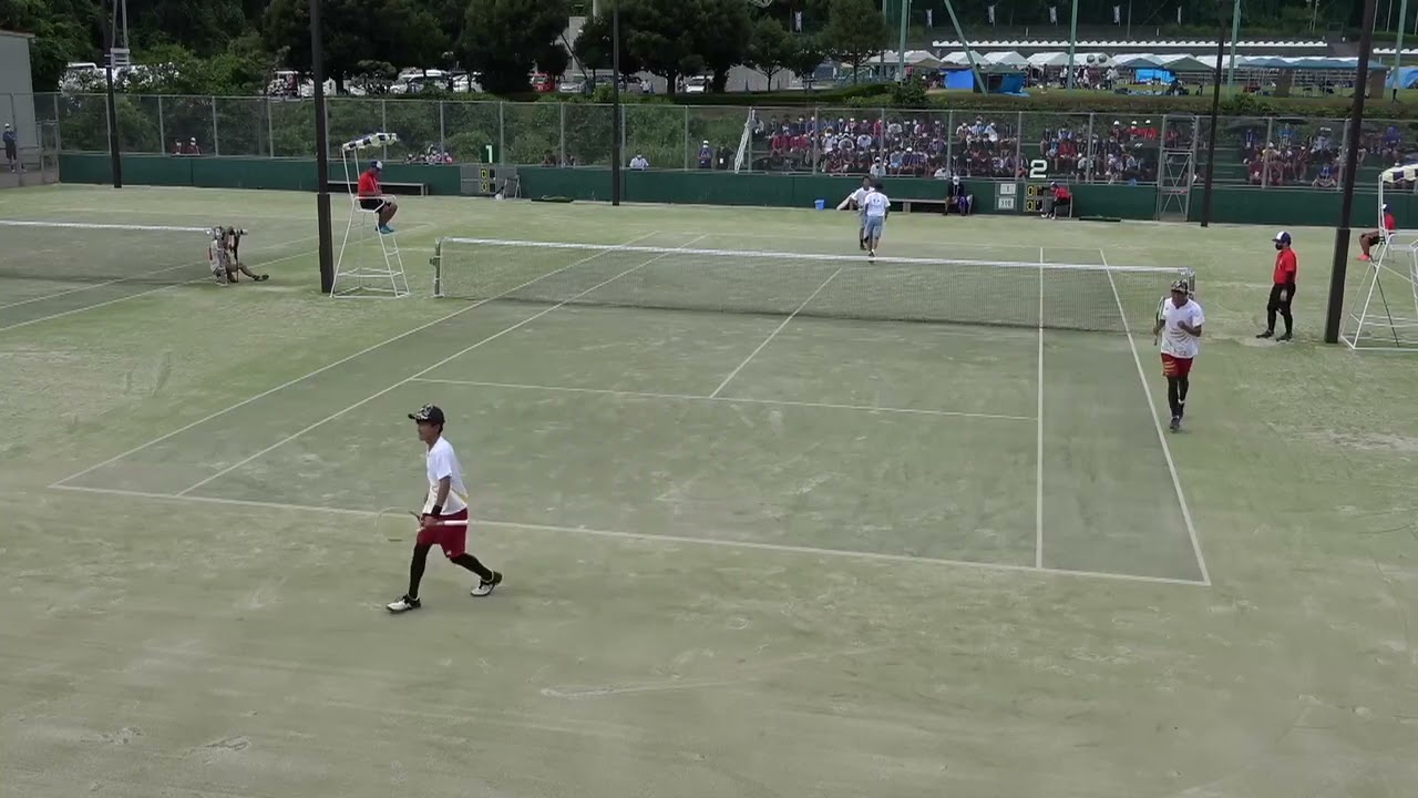 2021年IHソフトテニス準決勝 ２コート 森川亮介・服部真大 高田商(奈良) vs 辻󠄀花陸・松本隼 能登(石川)