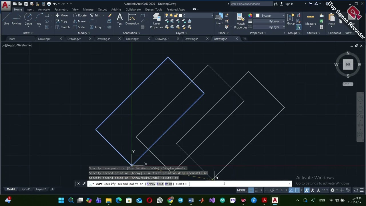 محاضرة الايعازات Chamfer  Fillet Trim Mirror