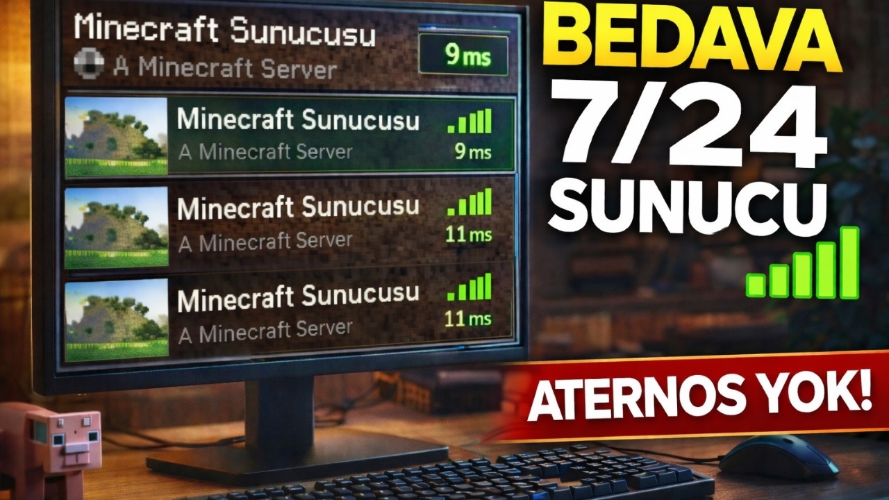 Minecraft BEDAVA 7/24 Sunucu Kurma Siteleri // 2025 Güncel | Aternos'suz! |