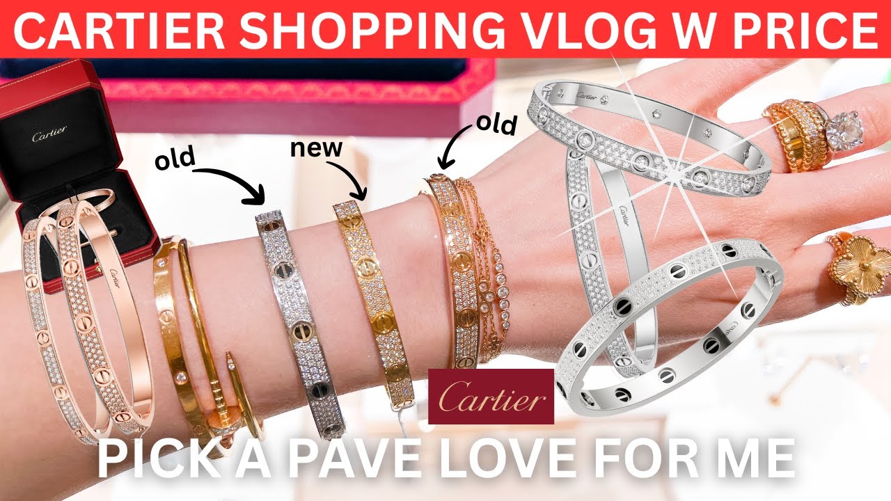 Видеообзор покупок в Cartier с указанием цен | Новые и старые браслеты Pave Love, классический и ...