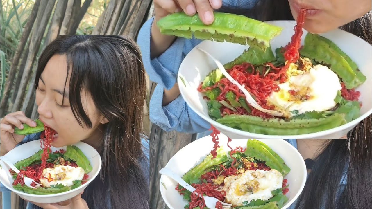 Colourful Veggies Noodles Bowl  | Naga Girl Northeast India 