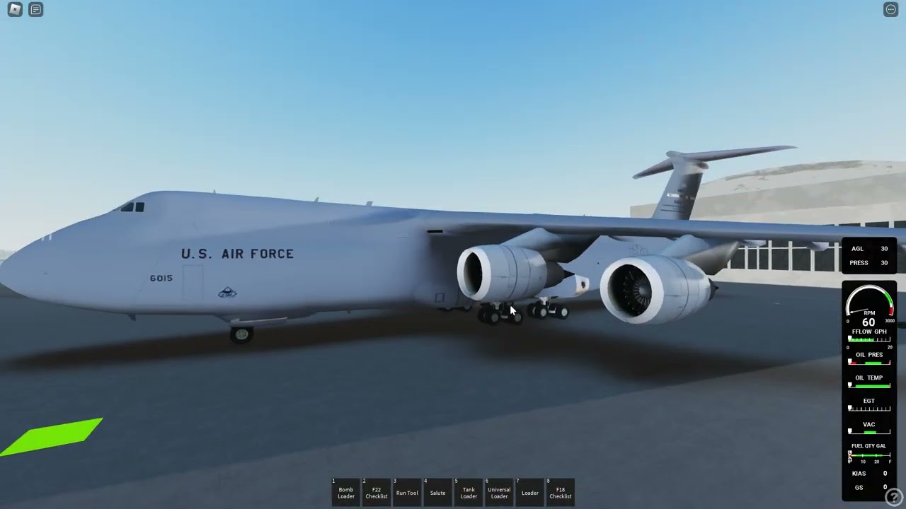 C-5 Galaxy startup procedure for Unknown Airbase