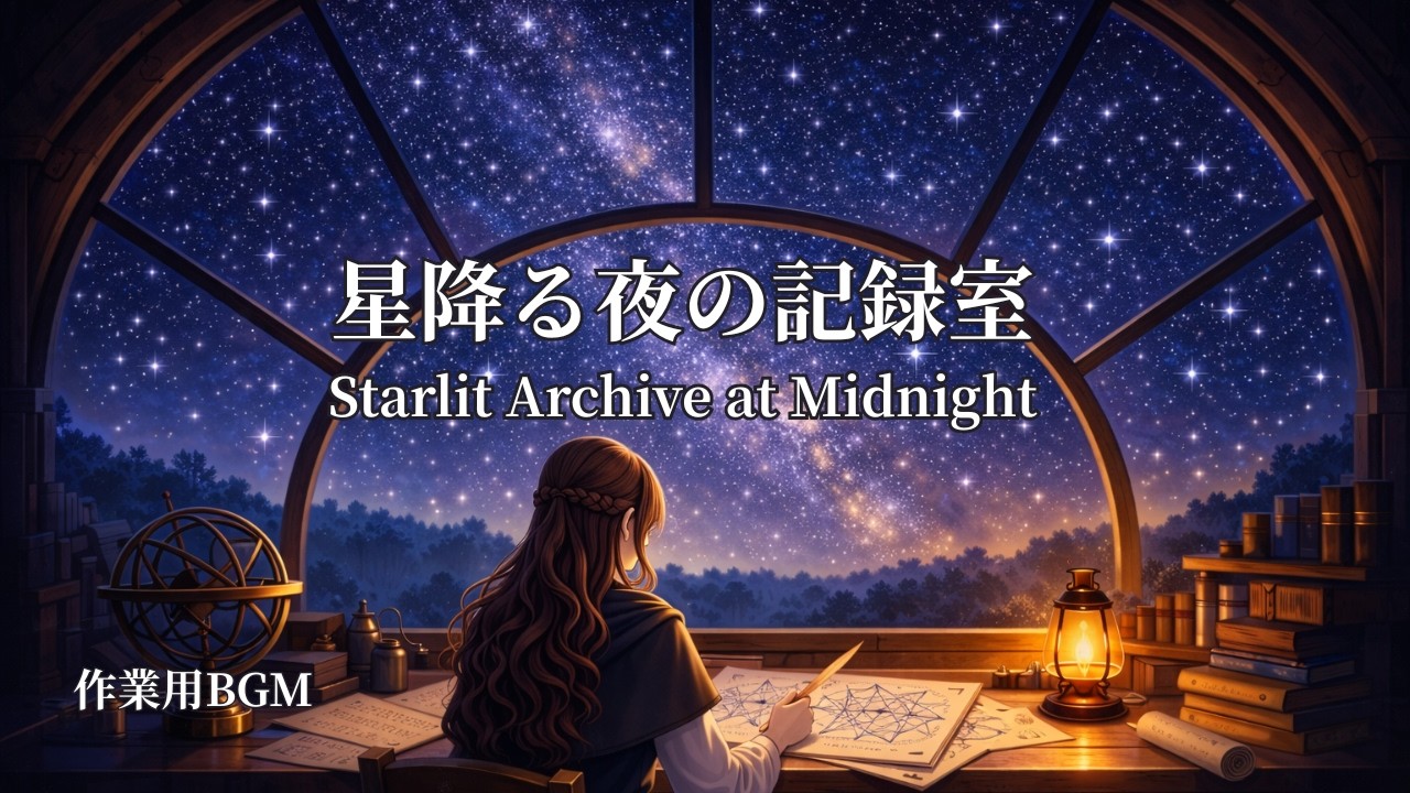 【作業用BGM】星降る夜の記録室｜Starlit Archive at Midnight | Calm Celtic Fantasy Ambience
