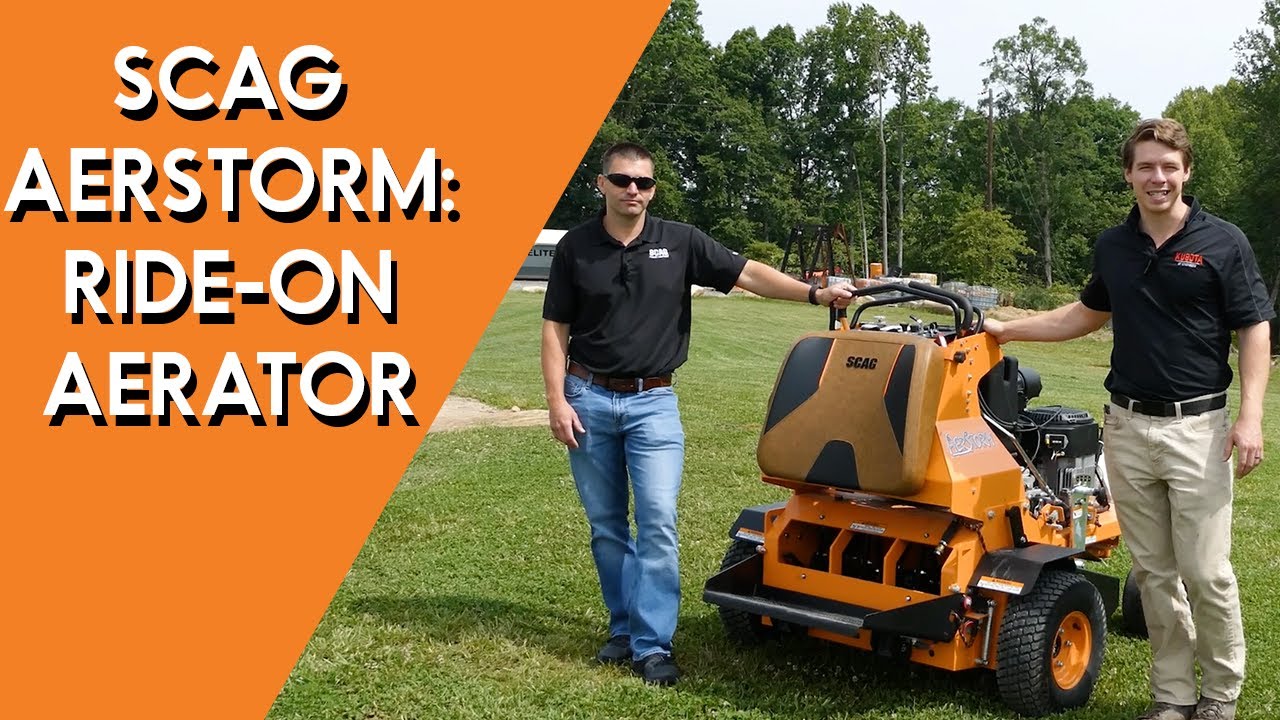 New SCAG Aerstorm: Ride on Aerator!