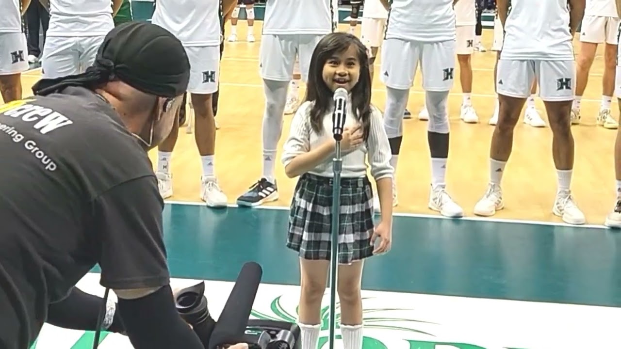 AMAZING PERFORMANCE!  KYRA SINGING THE AMERICAN NATIONAL ANTHEM AND HAWAII PONO'I