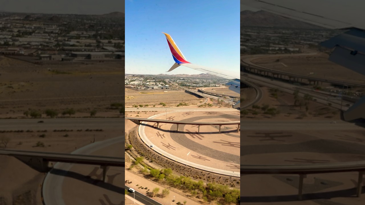 Landing at Phoenix Sky Harbor International Airport PHX #southwestairlines #phx Approach. Sunny Day