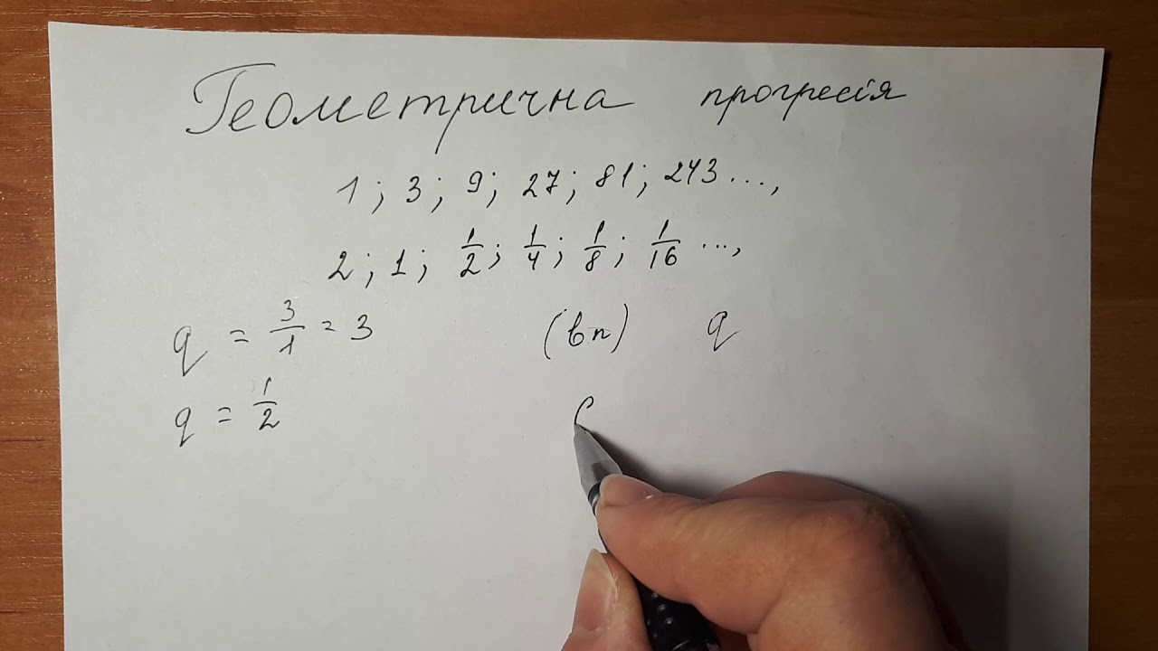 Геометрична прогресія 9 клас Алгебра теорія