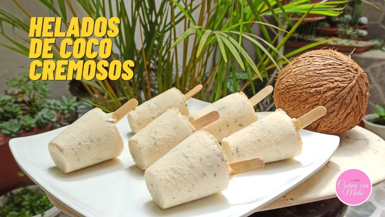 🥥Helados Caseros De Coco Super Cremosos | Como hacer helados de Coco