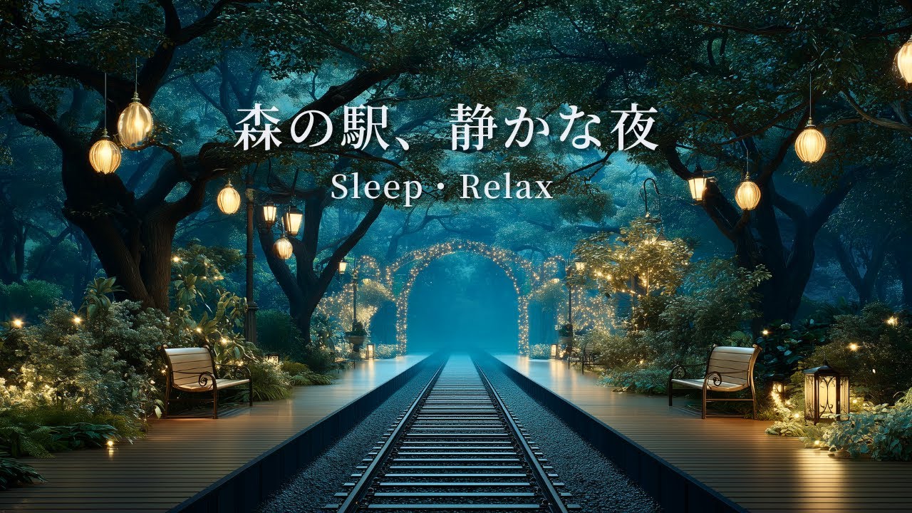 【静かなピアノBGM】森の駅、静かな夜｜Sleep・Relax
