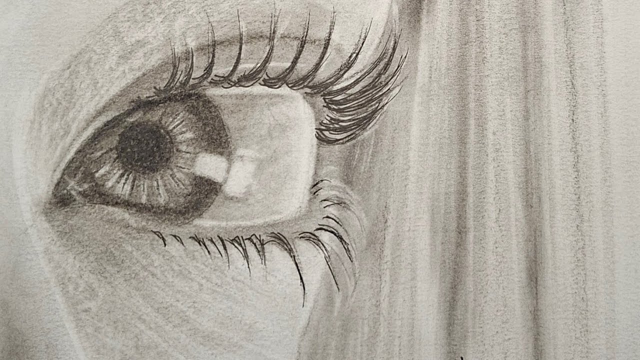 Realistic Eye Charcoal Drawing Tutorial | Step by Step