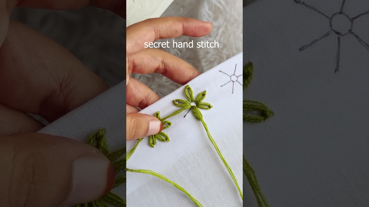 very simple lazy daisy flower embroidery  #shortvideo #embroiderypatterns #trendingshort