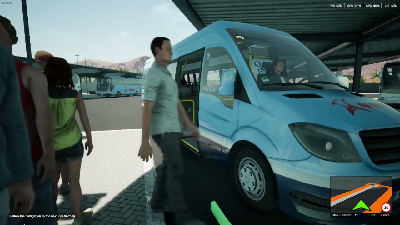 tourst bus drive from airport