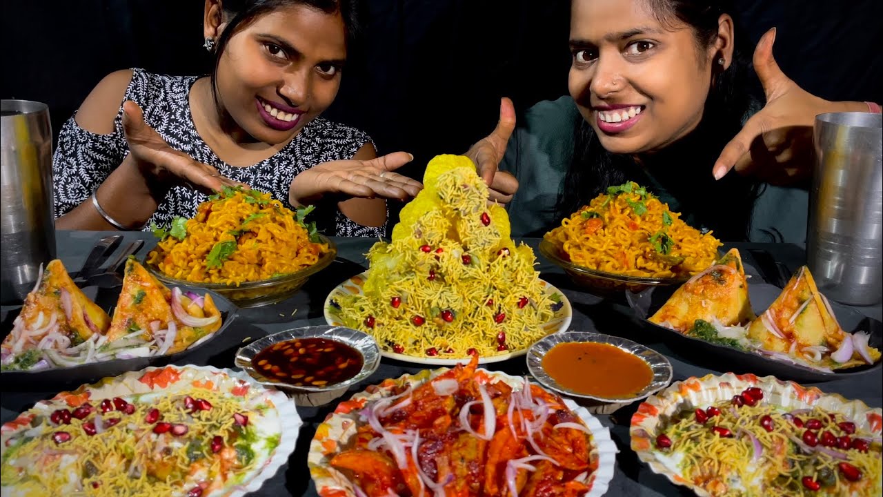 Spicy Maggi🥵🔥, tikki chat, potato Chilli, Samosa aur Papad bhel eating challenge 🔥🔥🤤🤤👌👌