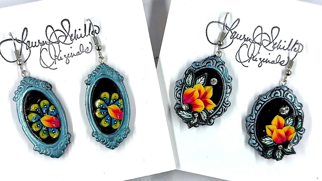 POLYMER CLAY CANE & JEWELRY TUTORIAL: VINTAGE JEWELRY EARRING SETS...