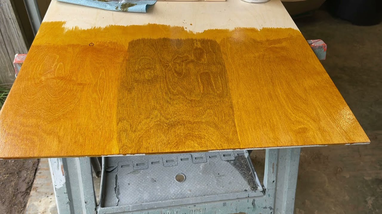 Making Vintage trailer look with birch with amber shellac