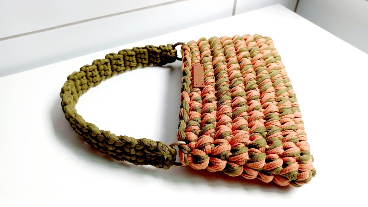 BOLSA BAGUETE DE CROCHÊ COM FIO DE MALHA !