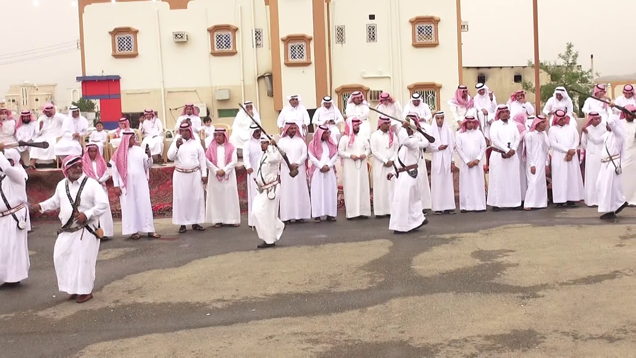 حضور فرقة بيارق رجال الحجر في زواج علي طالع الاسمري