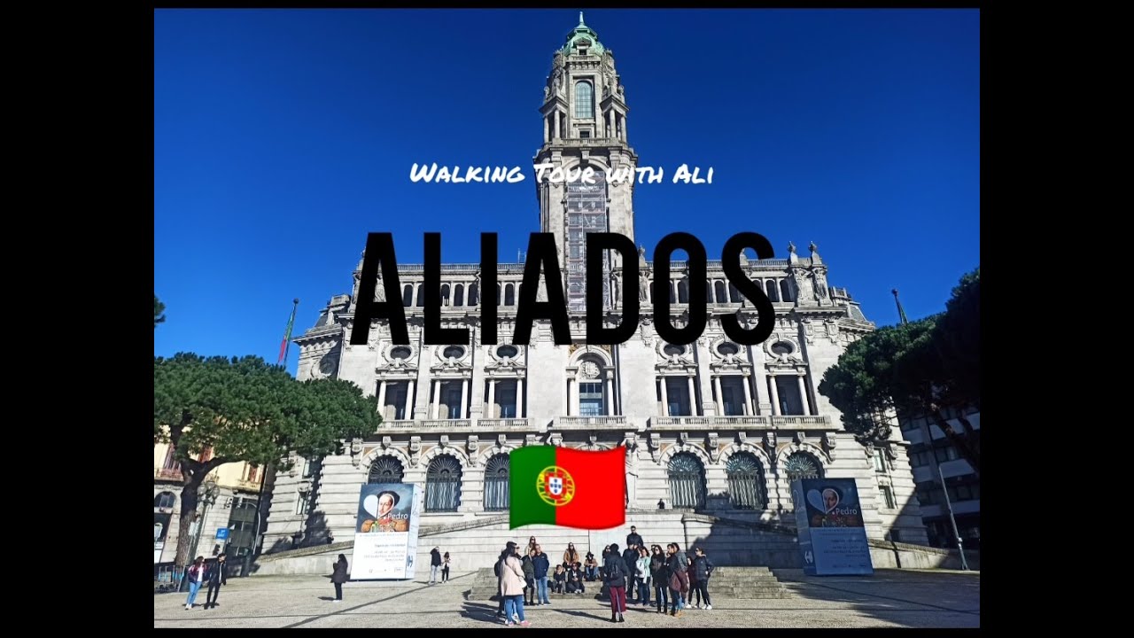 Walking Tour in Aliados Square, Porto city🇵🇹.