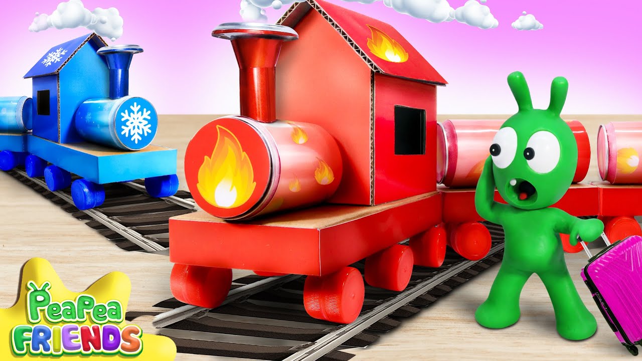 Luggage in Hand, Pea Pea Takes a Journey on the Elemental Trains 🚂✨ New Pea Pea Stories 👽