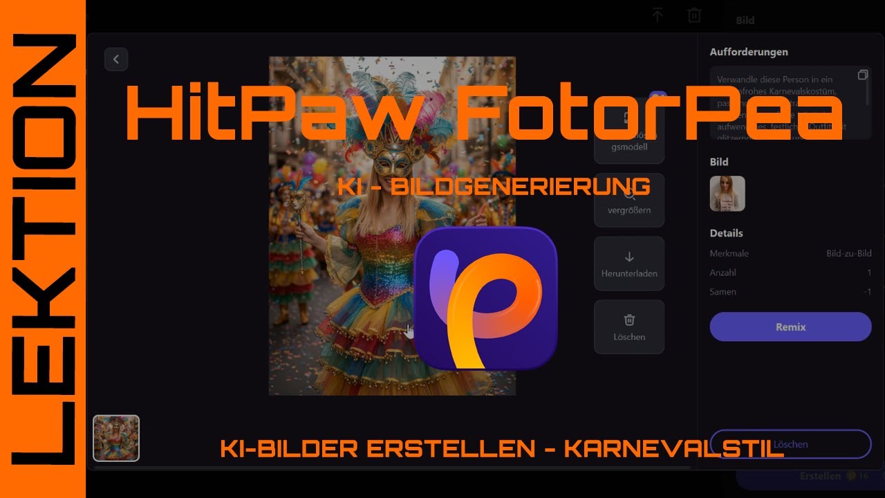 HitPaw FotorPea - Eigene KI Bilder im Karnevalstil kinderleicht erstellen