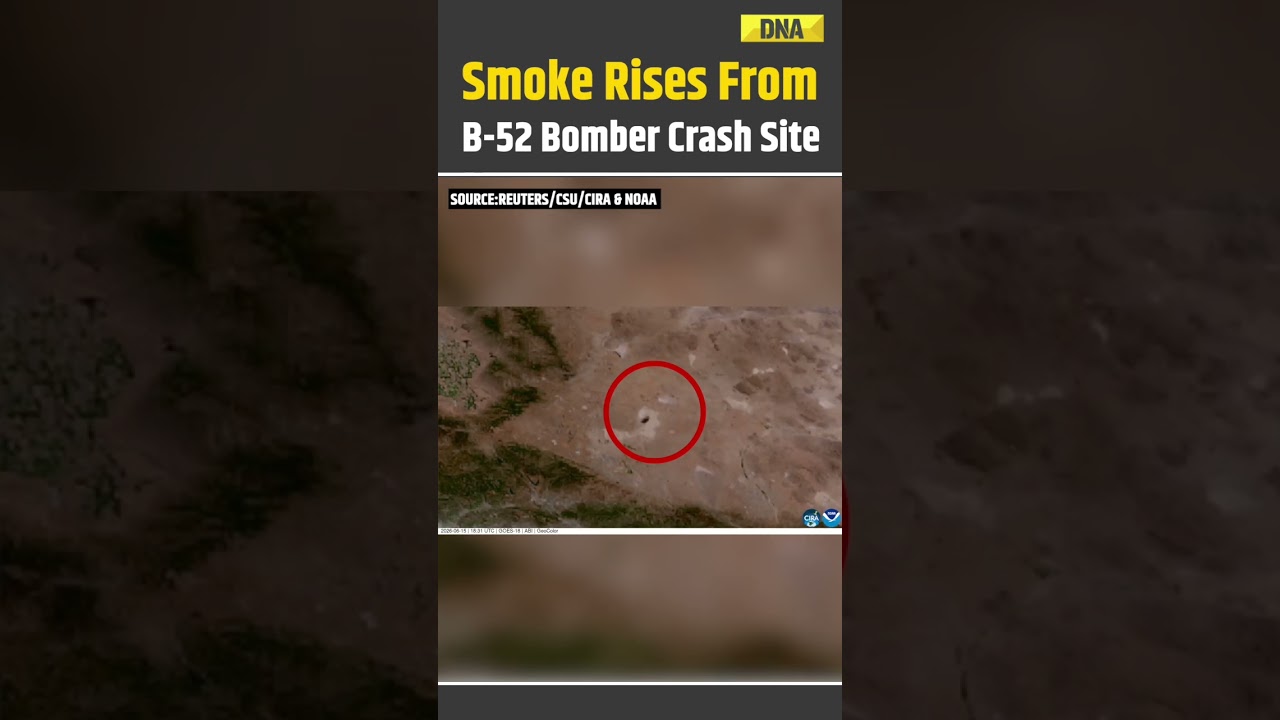 US News: Satellite Imagery Shows Smoke Rising After B-52 Bomber Crash In California | B-52 Crash
