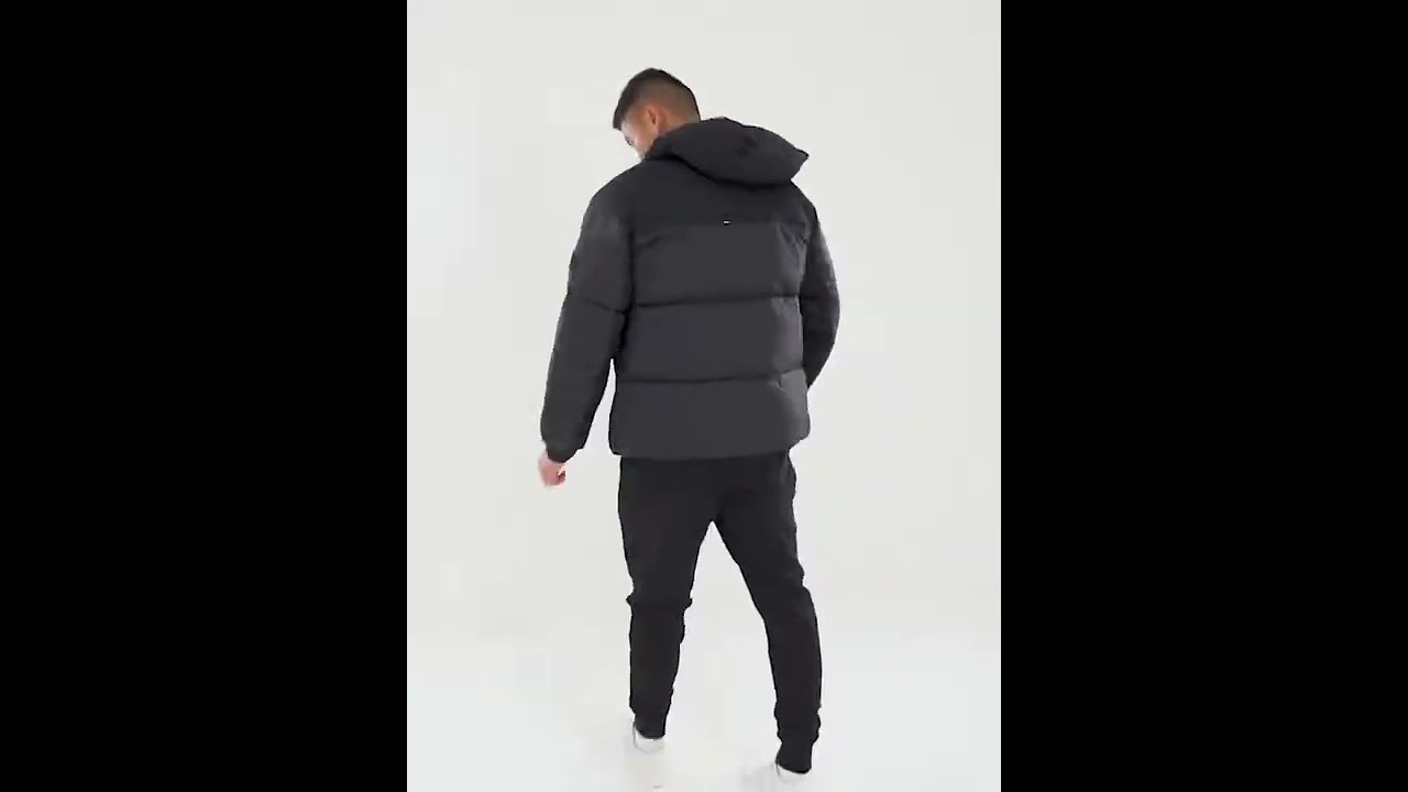 TOMMY HILFIGER New York Hooded Puffer Jacket Men Shiny Black | JD Sports