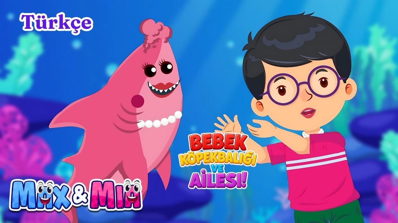 Bebek Köpekbalığı ve Ailesi 🦈 + Eğlenceli Çocuk Şarkıları 🎵 | 3D Parmak Ailesi – Max and Mia