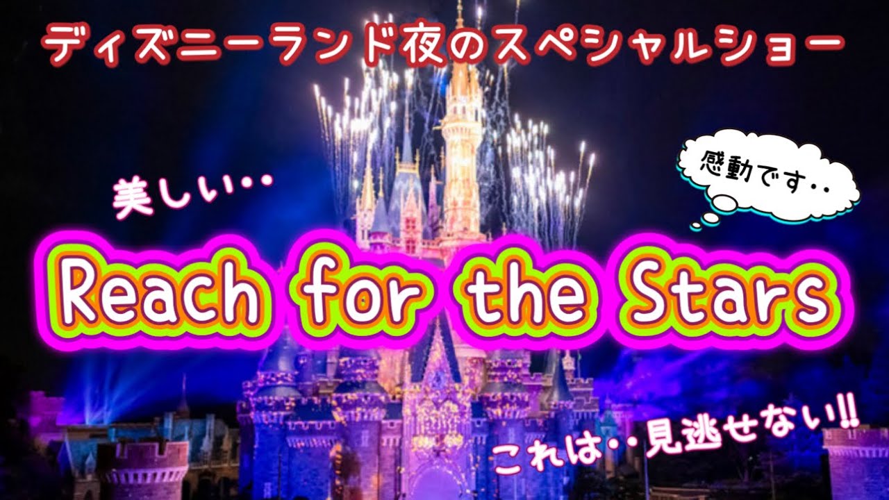 東京ディズニーランド/Reach for the Stars/夜のショー/シンデレラ城/プロジェクションマッピング/花火/鑑賞