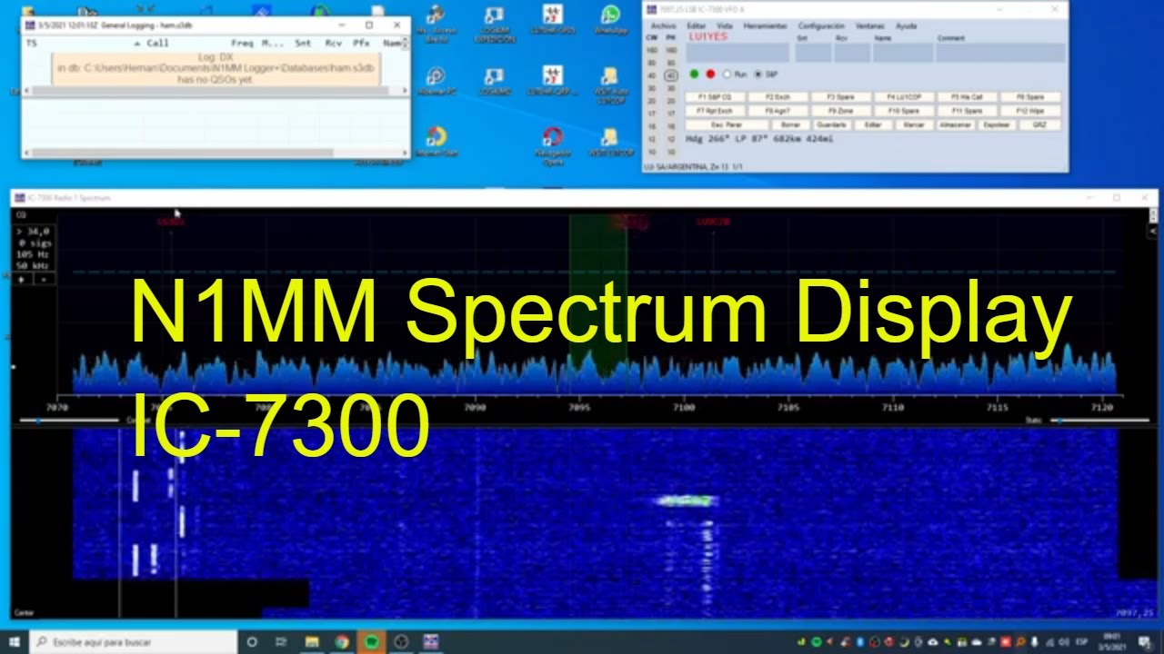 LU1COP - Icom 7300 Configurar N1MM Logger Spectrum Monitor Display con cable USB