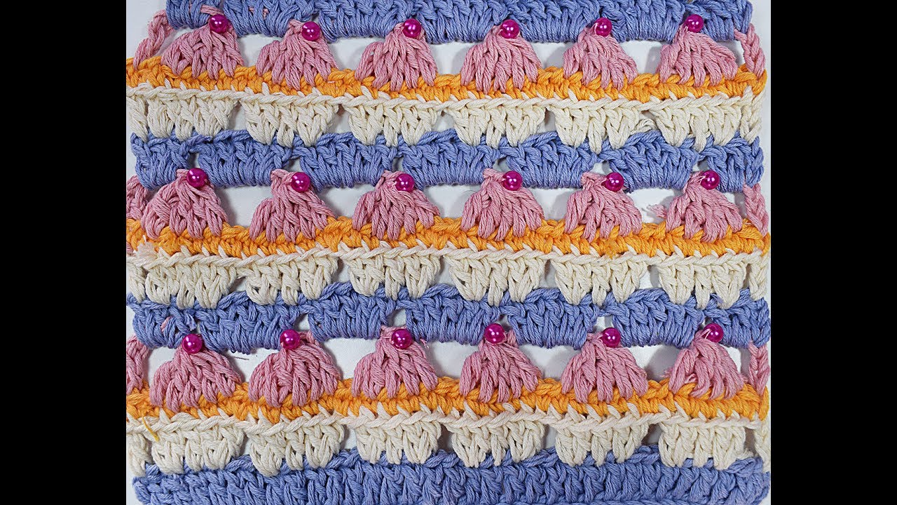 Como tejer punto cupcake a crochet con patrón dentro