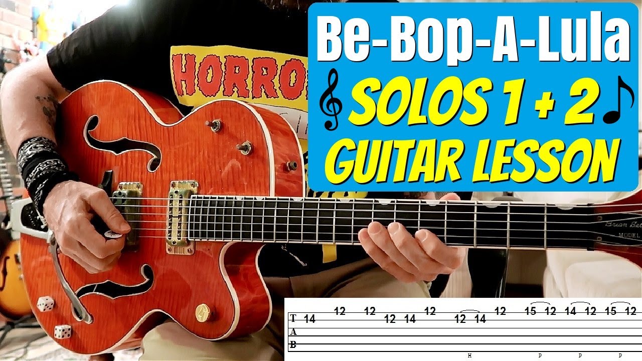 Be-Bop-A-Lula - Both Solos w/TAB [Gene Vincent and his Blue Caps] Guitar Lesson