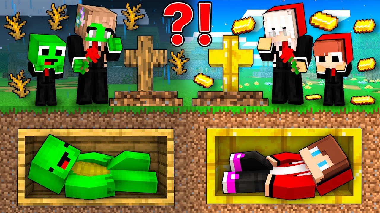 Why FAMILIES Buried POOR Mikey vs RICH JJ Grave in Minecraft  - Maizen