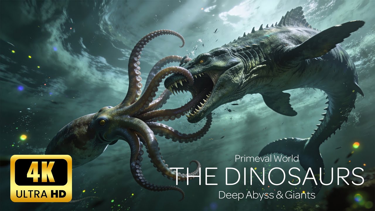 Primeval World | 66M BCE Deep Sea | Silent Abyss Giants | Relaxing Music 4K