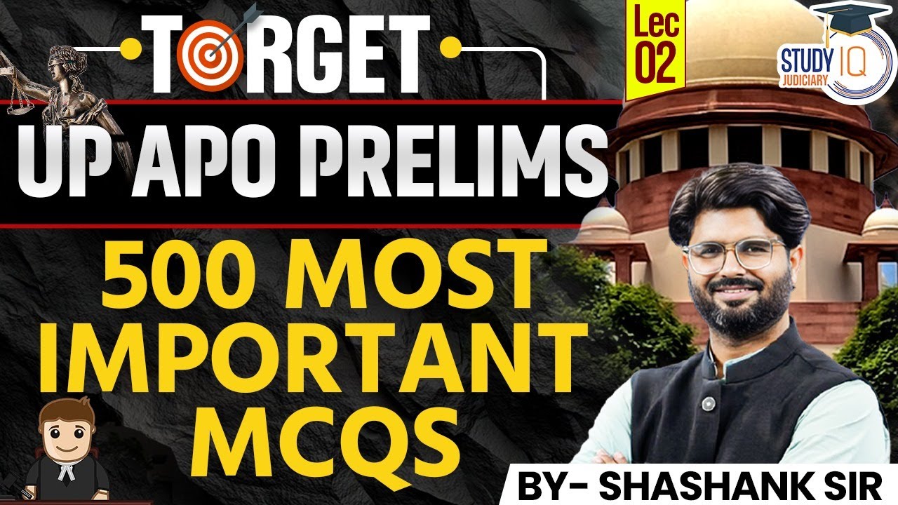 UP APO PRELIMS | 500 MOST IMPORTANT MCQS | BY SHASHANK SIR