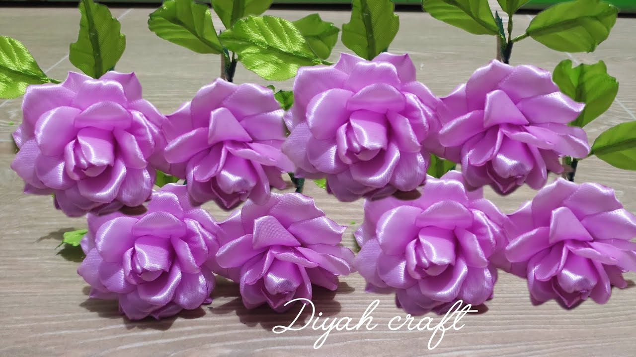 DIY 🌺 Satin Ribbon Roses How To Make Flower with satin ribbon/Tutorial Ribbon Flowers 