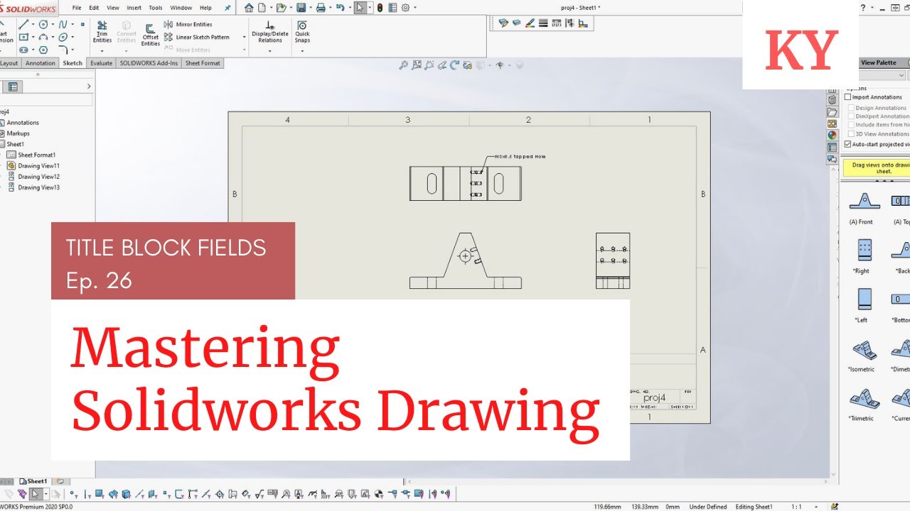 SOLIDWORKS - Редактирование полей блока заголовка | EP - 26 |