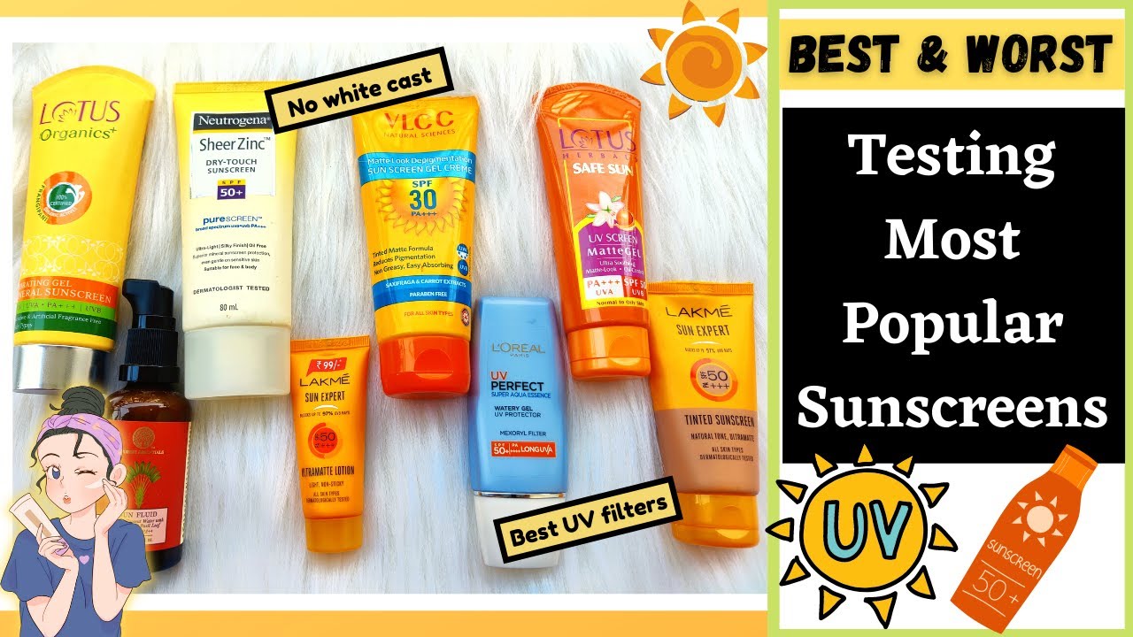 Best Sunscreen for your skin type || Testing Most Popular Sunscreens ||  No White Cast #sunscreen