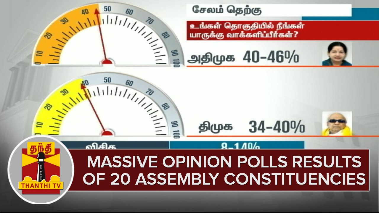TN Elections 2016 : Massive Opinion Poll Results for 20 Assembly Constituencies - Thanthi TV