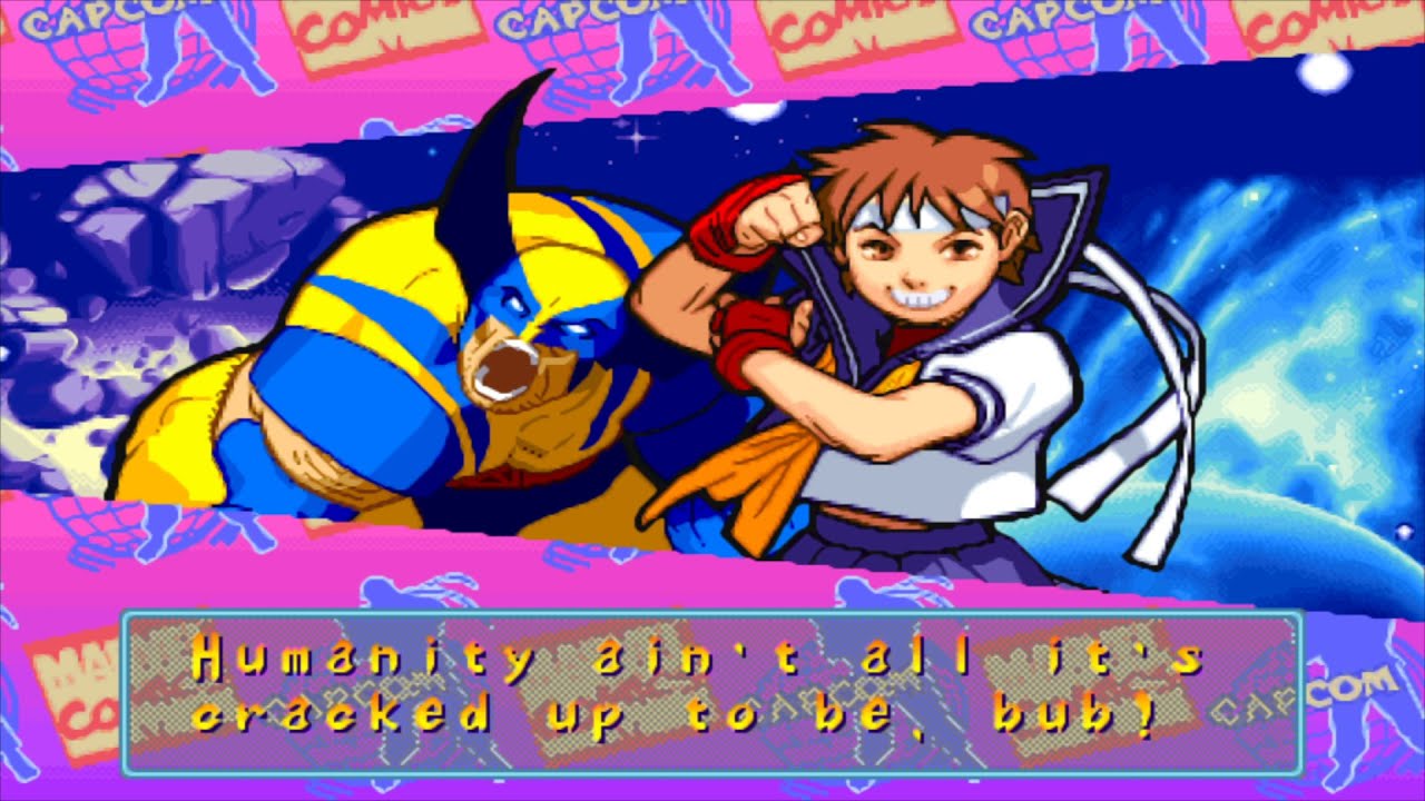 Marvel Super Heroes VS Street Fighter - Wolverine/Sakura - Expert Difficulty Playthrough