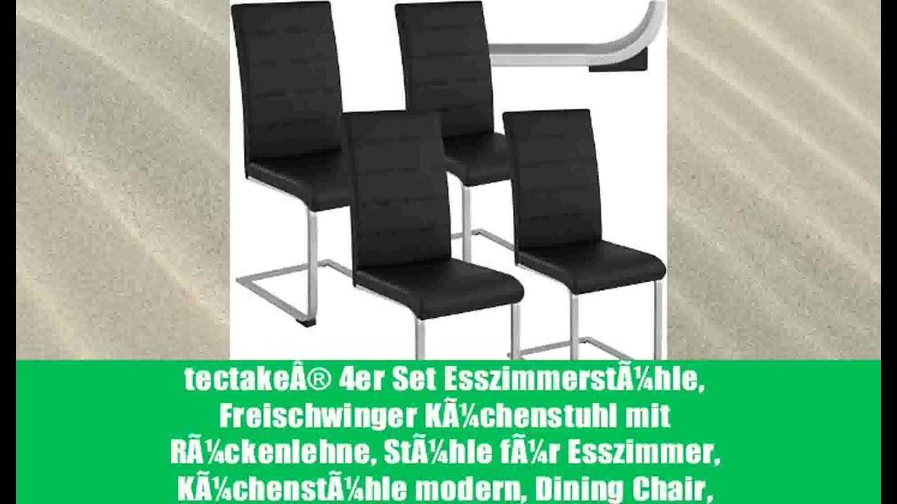 tectakeÂ® 4er Set EsszimmerstÃ¼hle, Freischwinger KÃ¼chenstuhl mit RÃ¼ckenlehne, StÃ¼hle fÃ¼r