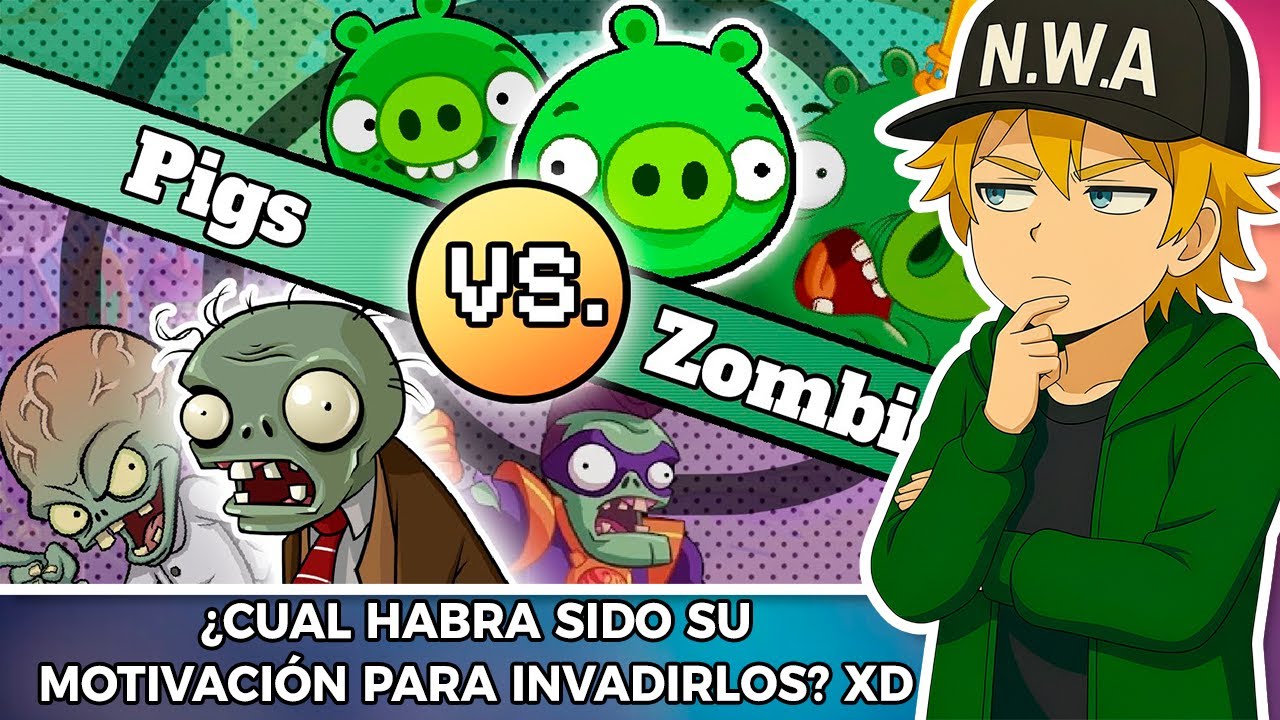 El Alma Azul Reaccionando a Pigs VS. Zombies - (angry Birds VS. Plants vs Zombies)  Sprite Animation