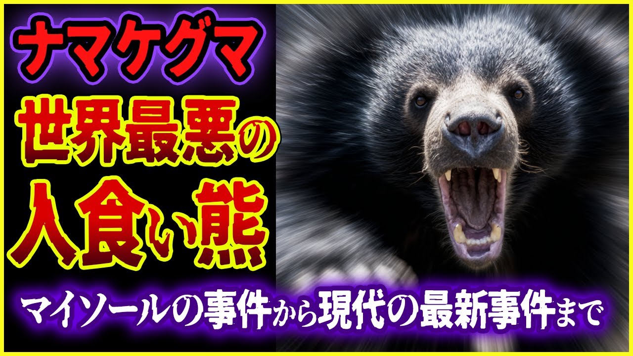 【ゆっくり解説】世界最悪の人食い熊「ナマケグマ」/ マイソール人食い熊事件 / 2020年代の最新ナマケグマ事件