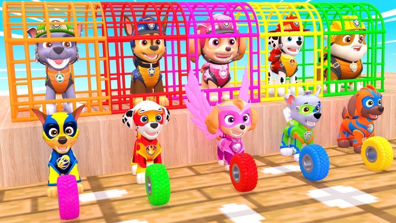 PAW Patrol Guess The Right Door ESCAPE ROOM CHALLENGE Animals Tire Game Cow Mammoth Elephant Tiger