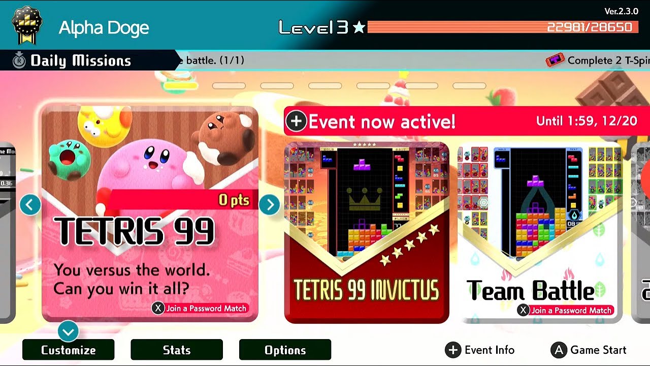 Tetris 99 Maximus Cup - Kirby's Dream Buffet