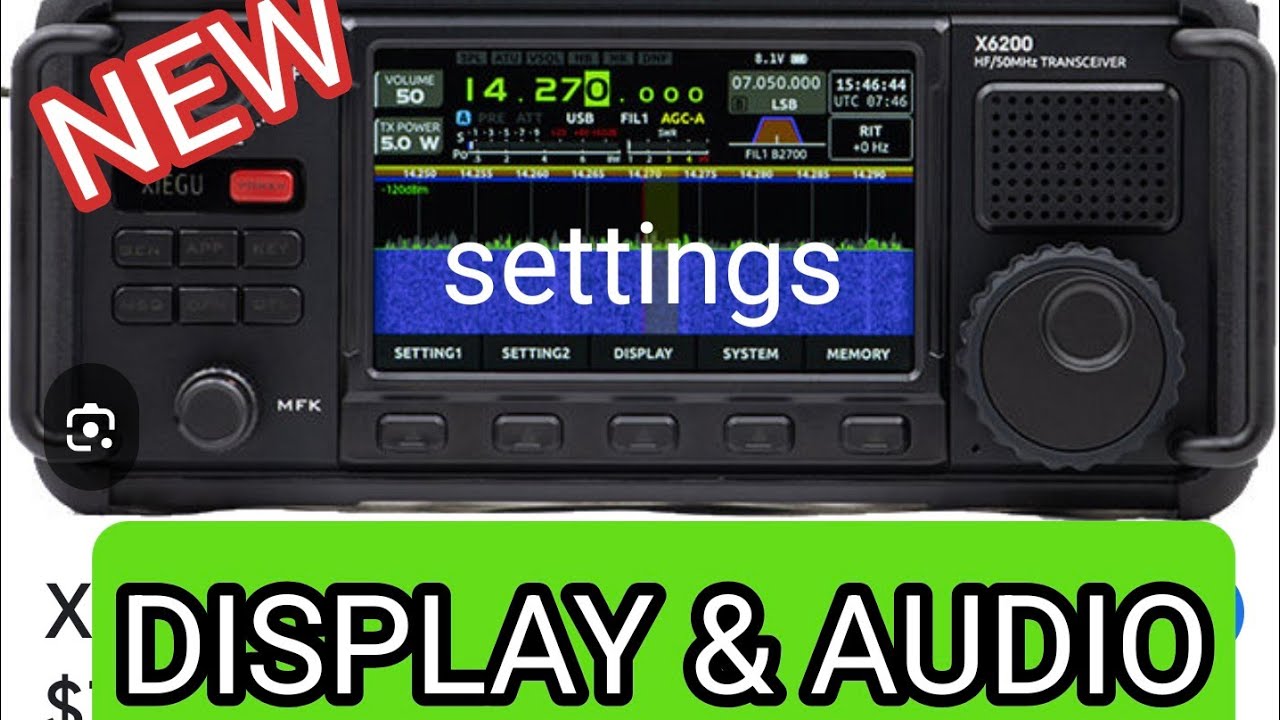 XIEGU X6200 New Audio Equilizer & Display Options added Firmware 1.01