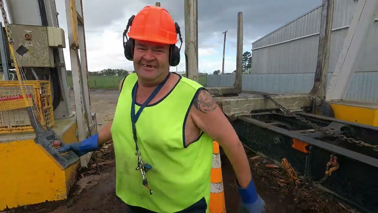 NZ Logging - Delivering a load in the truck