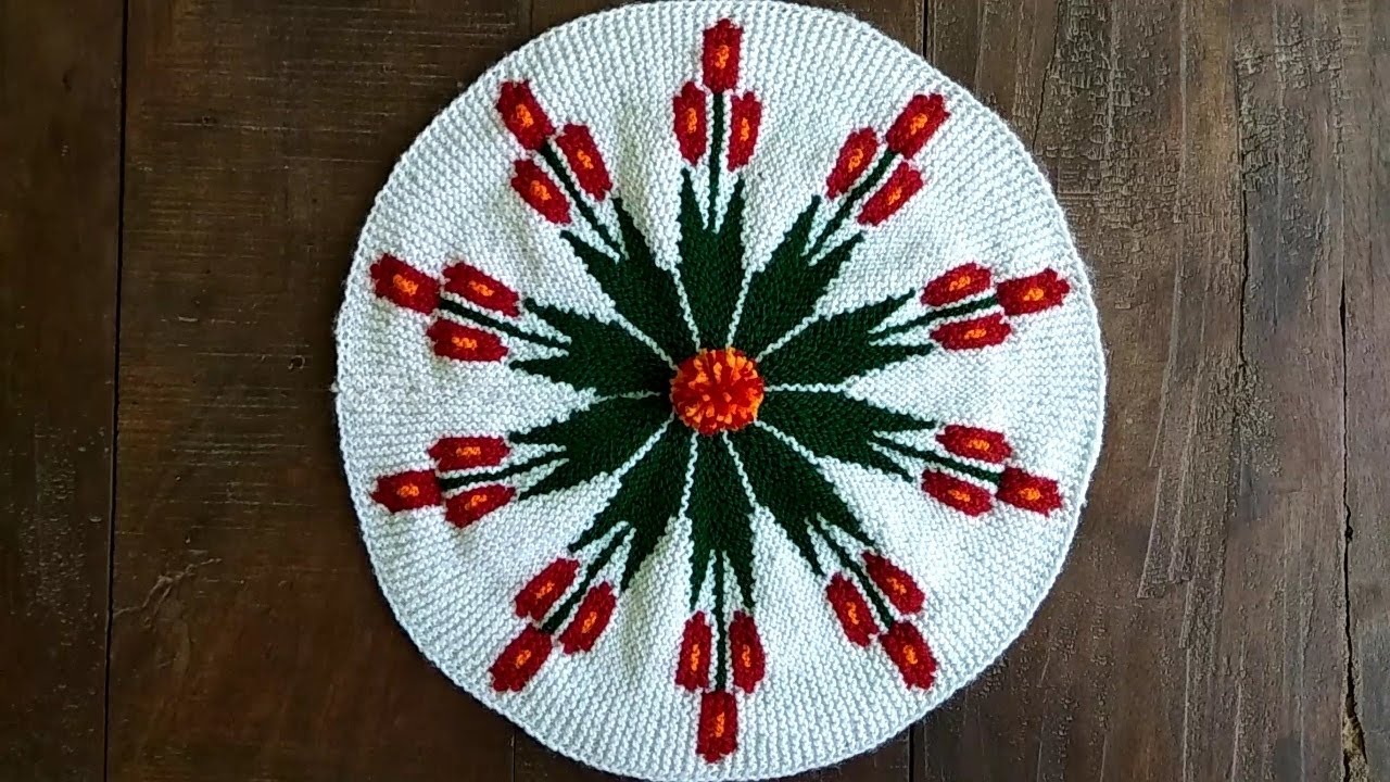 How to Crochet Thalpos design pattern / सलाई से थालपोस या पायदान डिजाइन बनाना सीखें